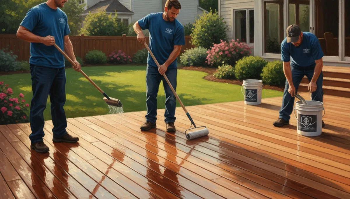 Deck sealing service in Burlington, MA to protect wooden decks from weather damage