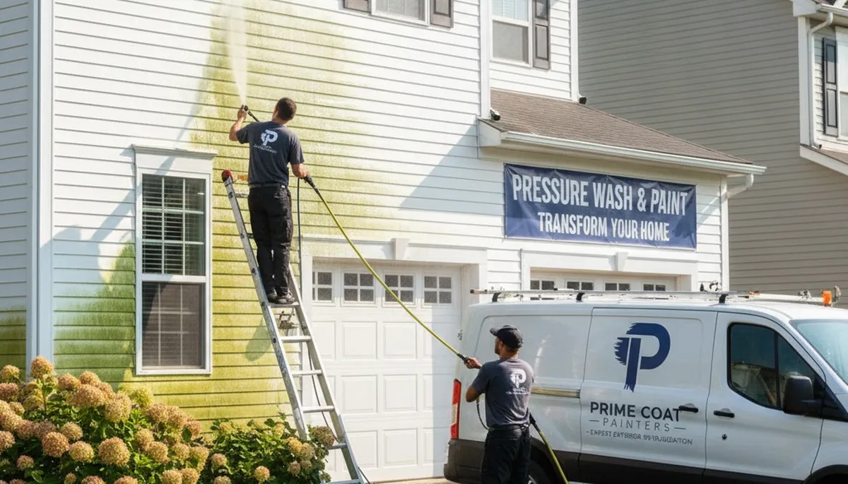 Vinyl siding pressure cleaning for Burlington, MA home by Burlington Paint Pros